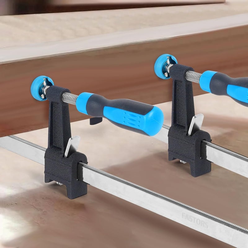 FASTORS Bar Clamps for Woodworking 24 Inch,2-Pack Wood Clamps Adjustable and Release Quickly,Throat Depth 2.5 Inch, Serrated Steel Rail,Bar Clamps Force 600 Lbs - Image 3